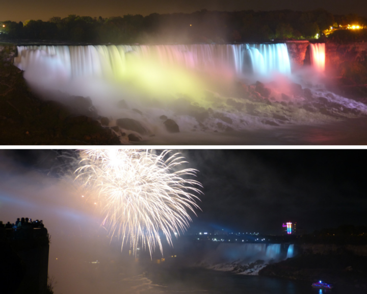 Falls illumination and fireworks display